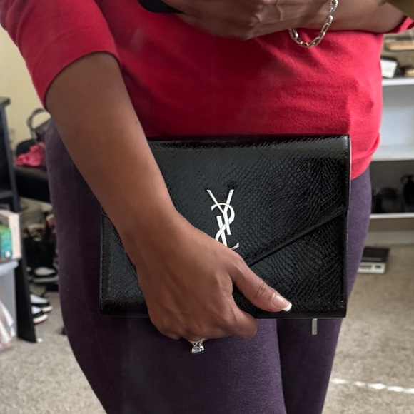 Yves Saint Laurent Black Python Embossed Clutch (Authentic) - Picture 5 of 5